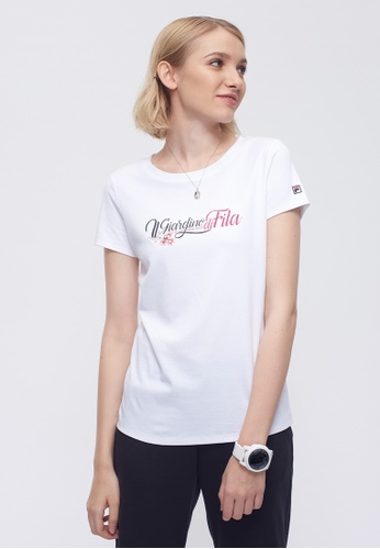 Buy Fila White Line Cotton T Shirt Zalora Hk