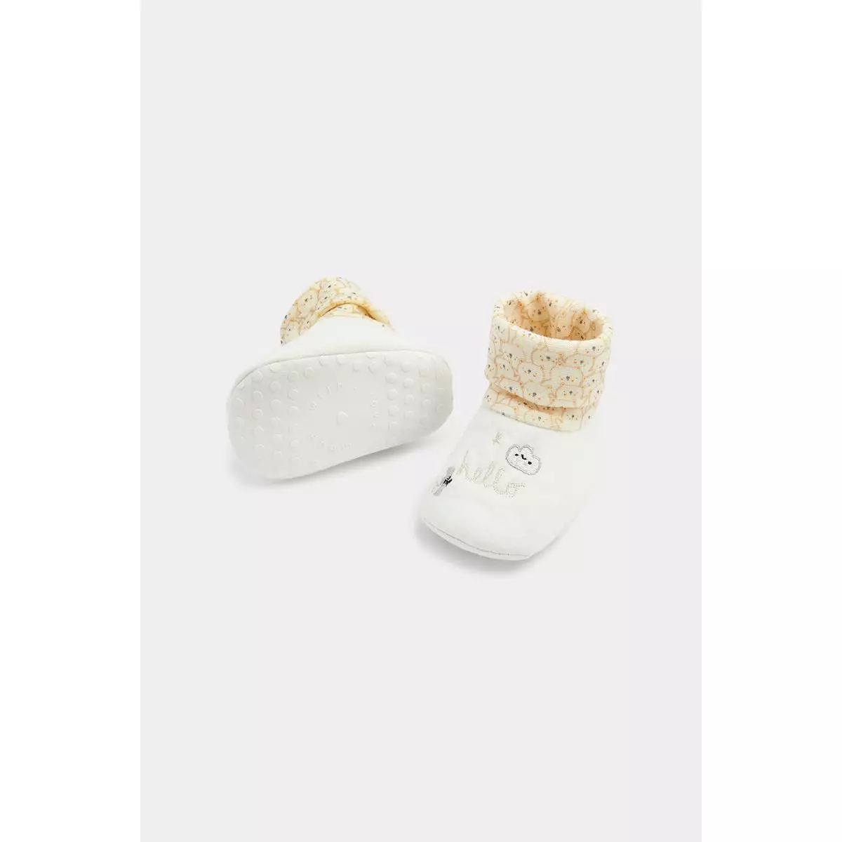 Mothercare Bear and Mouse Sock-Top Baby Booties - 3 Pack - Sepatu Bayi Unisex (Coklat)