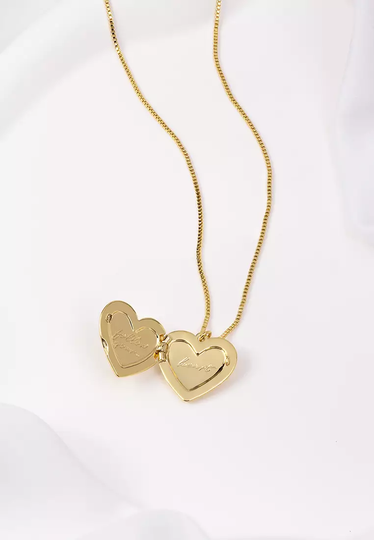 Heart Gold Locket Necklace