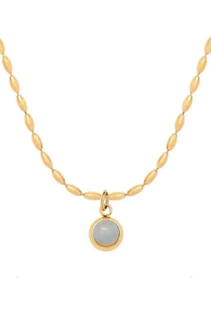 Buy CELOVIS CELOVIS - Everly Simple Jade Pendant on Beaded Chain