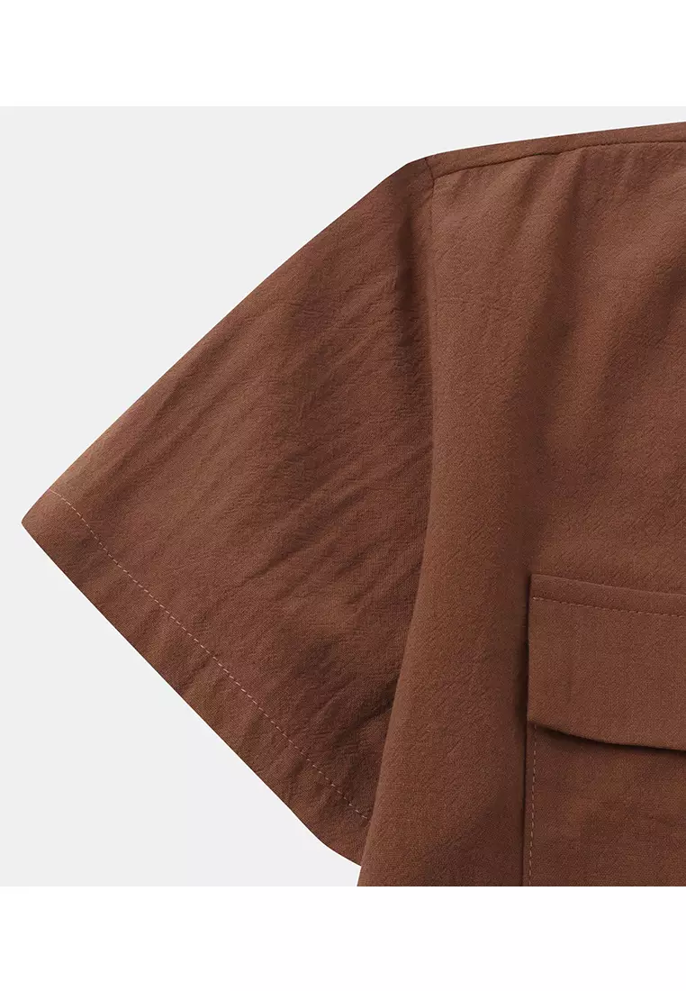 Loose Square-neck Linen Shirt YL-SKD01