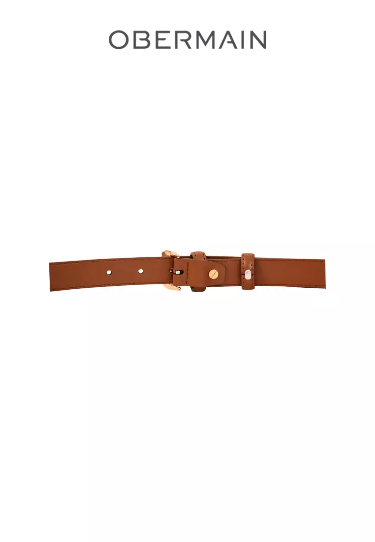 Ladies Belt 25MM Pin Buckle Leather Brown