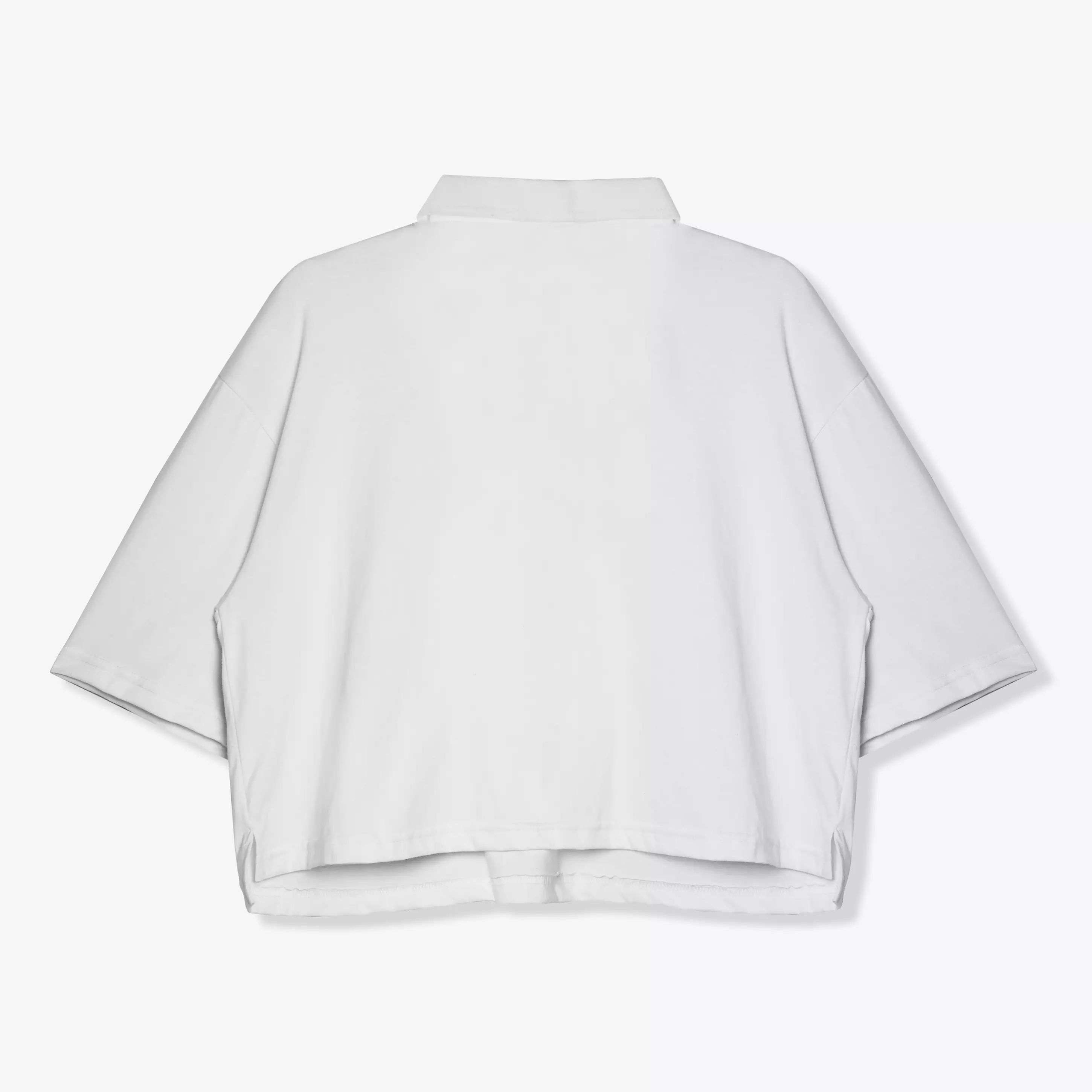 OOTDSUPPLY Oversize Polo Crop Shirt Essentials Black & White l Polo Crop Pria dan Wanita OVZ-CPS007