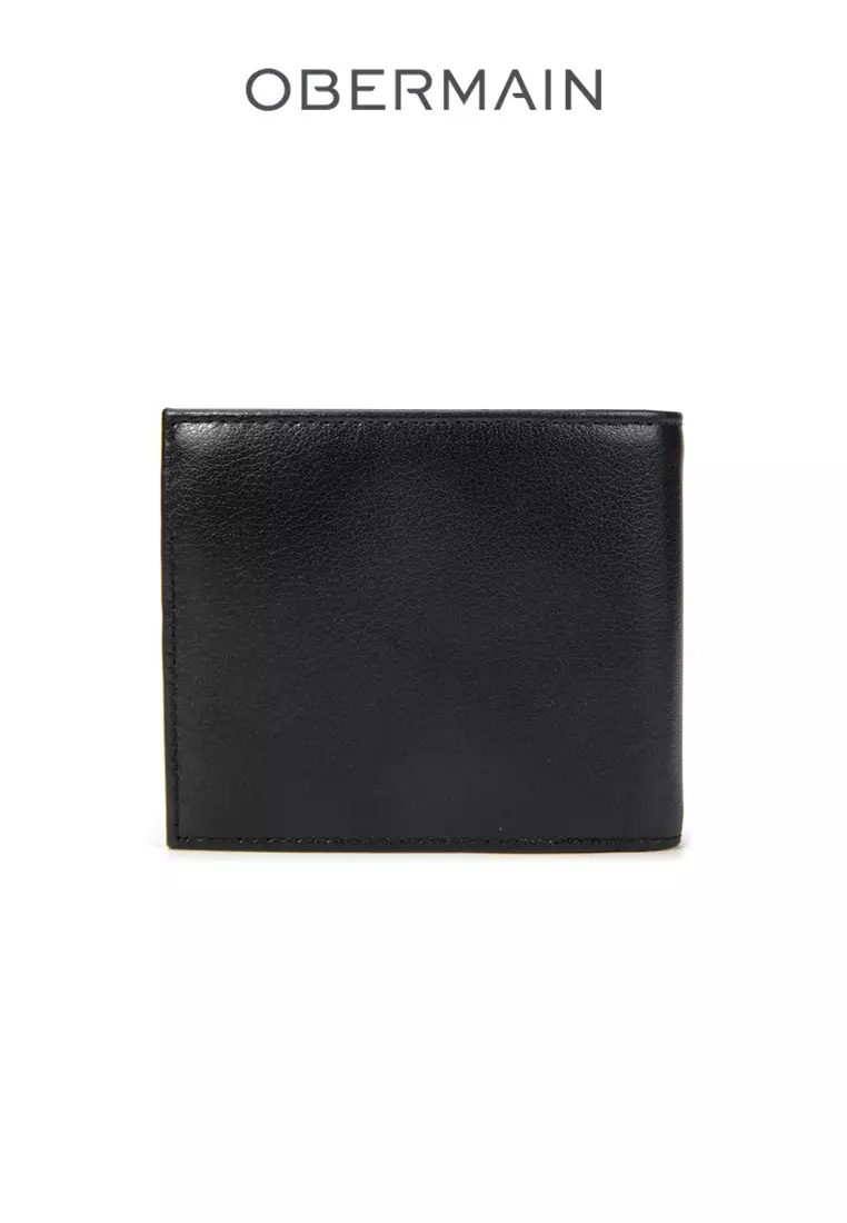 RFID Short Wallet No Hole Genuine Leather Black