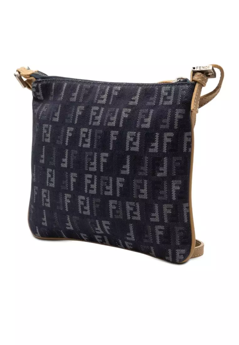 Pre-Loved Fendi Zucchino Denim Crossbody