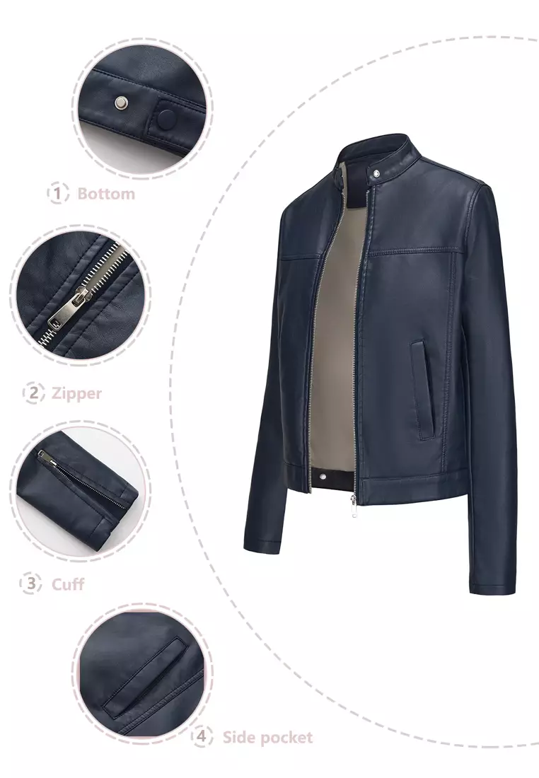 Faux Leather Biker Jacket AD-M25PJ46