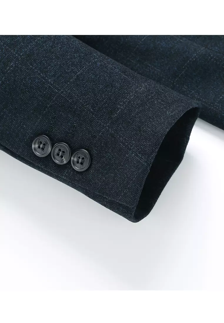 Elastic Plaid Suit Jacket LB6625