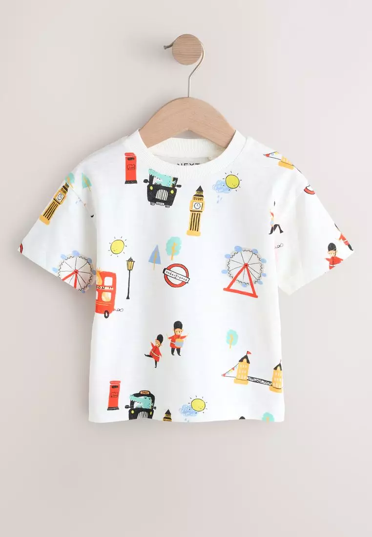 Short Sleeve All Over Graphic Print T-Shirts 3 Pack