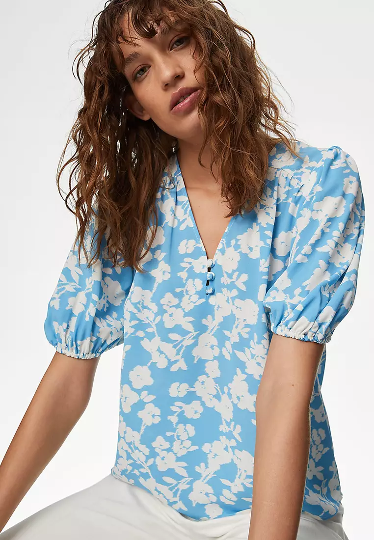 Floral V-Neck Blouse