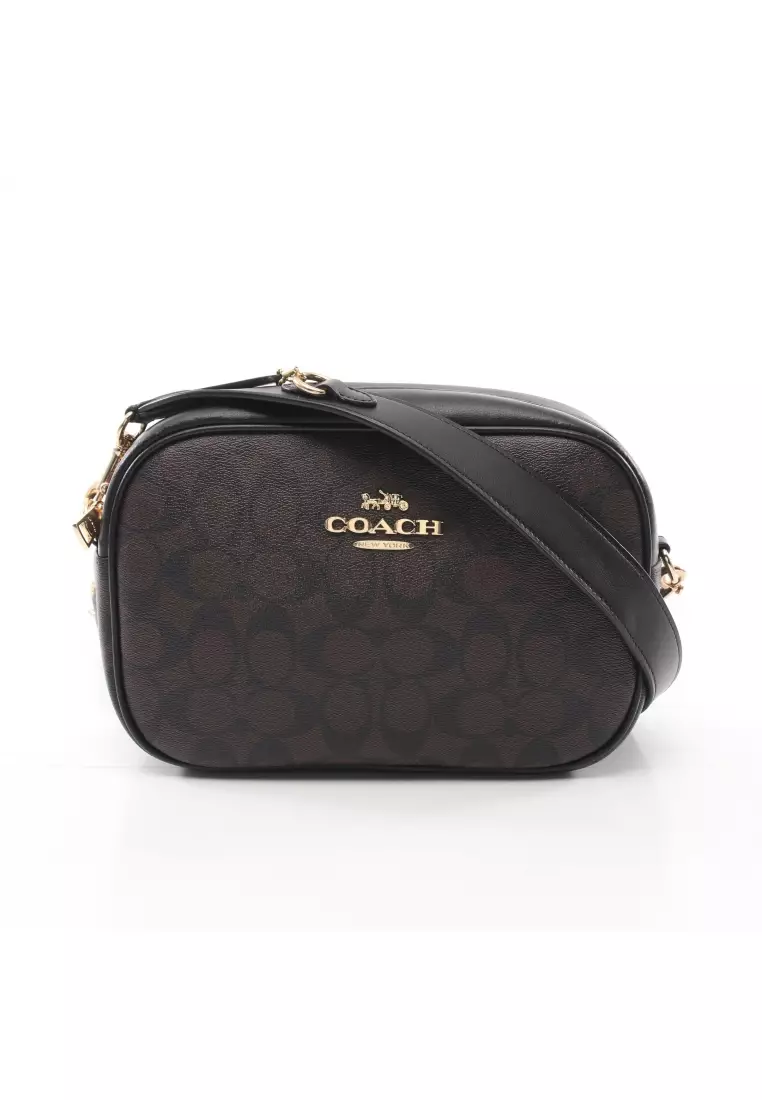 Buy the Coach Signature Dark Brown & Black Leather Tote Bag