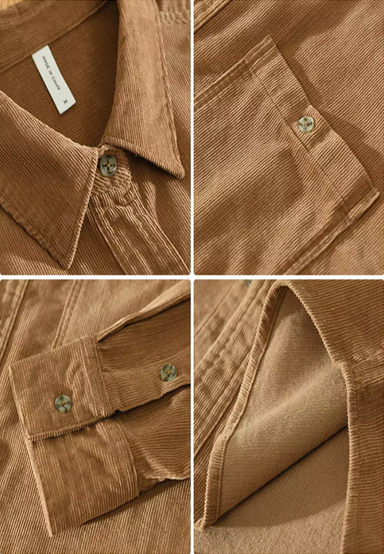 Corduroy Vintage Style Casual Shirt WM2133