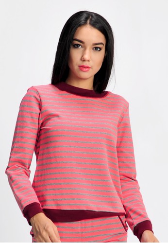 SJO's Khateris Pink Stripe Women's Sweatshirts