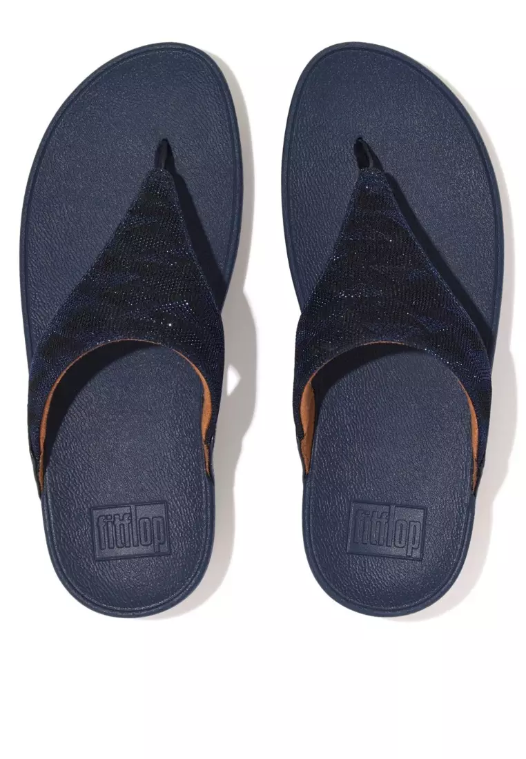 FitFlop LULU Women's Glitz Toe-Post Sandals - Midnight Navy (ET8-399)