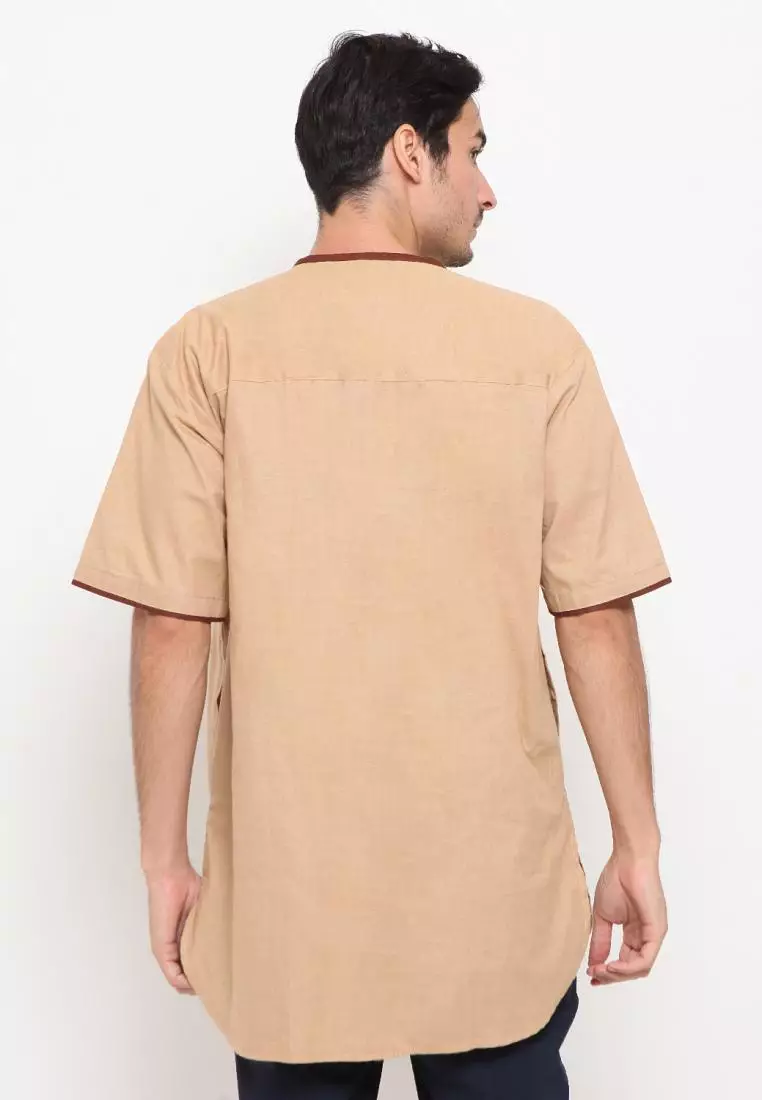 Zayidan Baju Koko Gamis Muslim Pria Umar - Cream