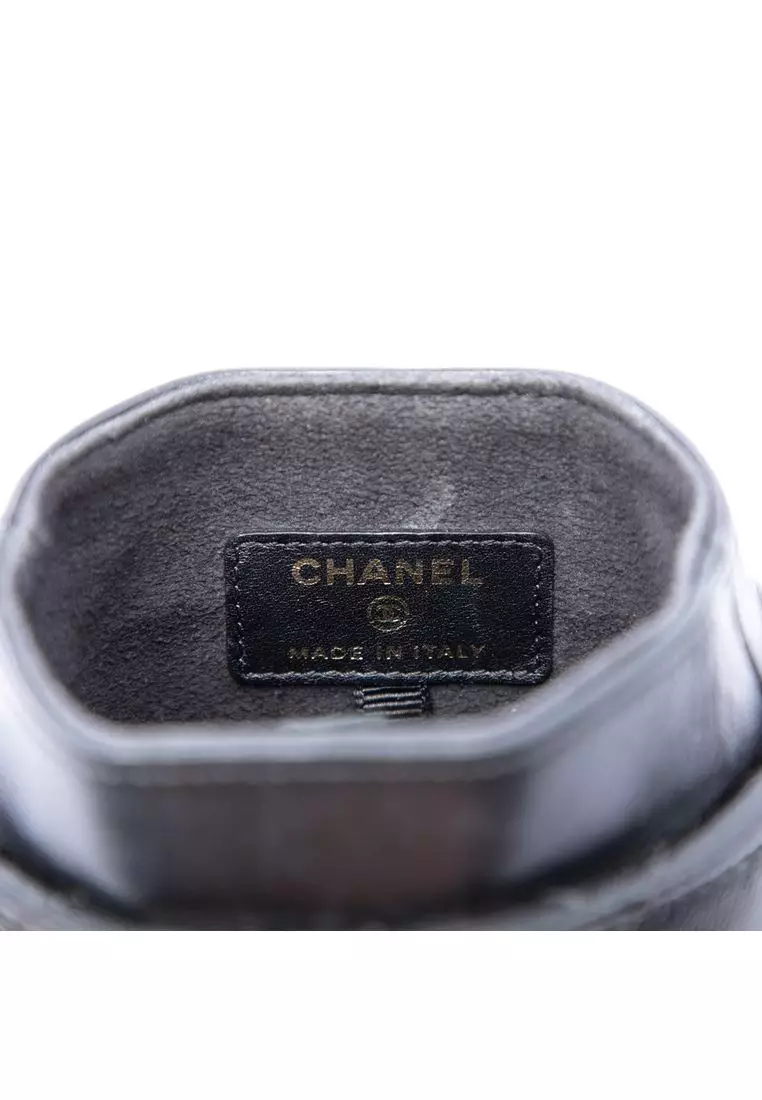 Pre-Loved Chanel Cc Quilted And Studded Lambskin Chain Around Phone Holder