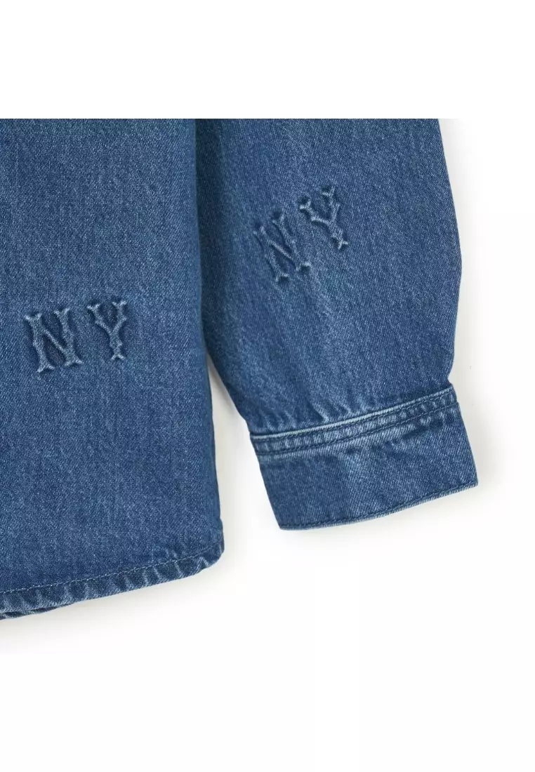 [MLB] Classic Monogram JQD Denim Dress ★すぐ品切れ★ MLB] Classic Monogram JQD Denim Dress ☆大人気☆ ワンピース