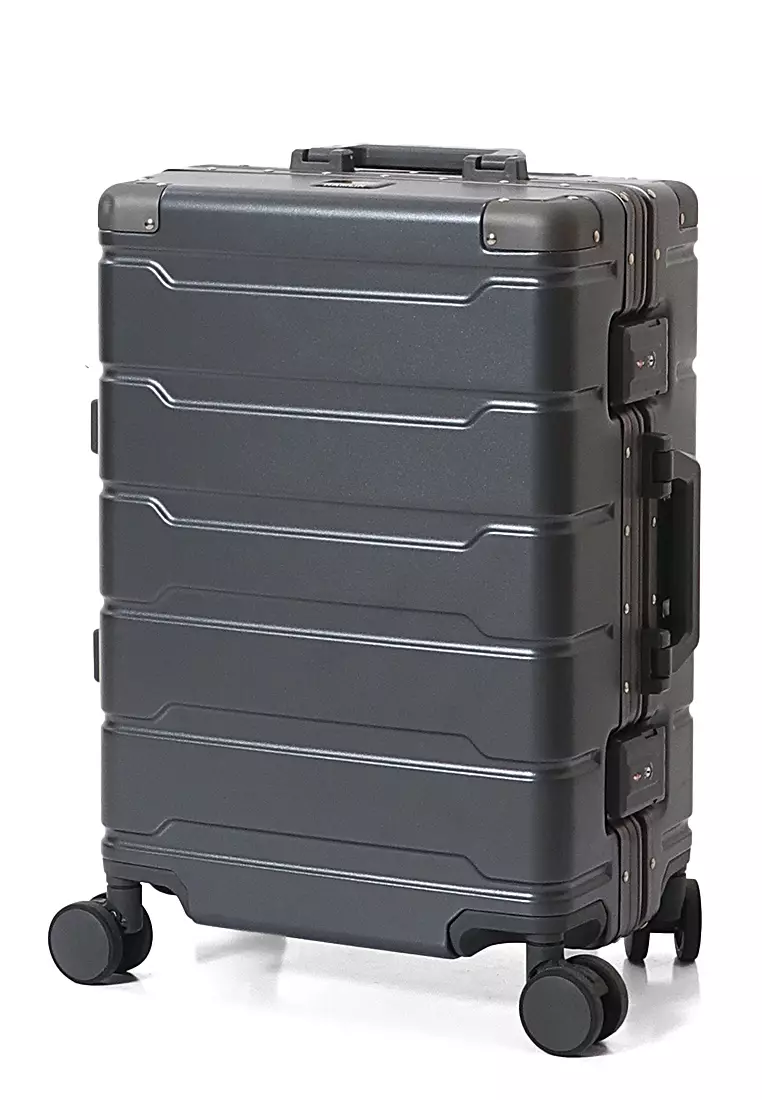 Barayev Koper Alumunium Frame Size 20 Inch Travel Bag Unisex TSA Lock Material Polycarbonate ORIGINAL - Grey
