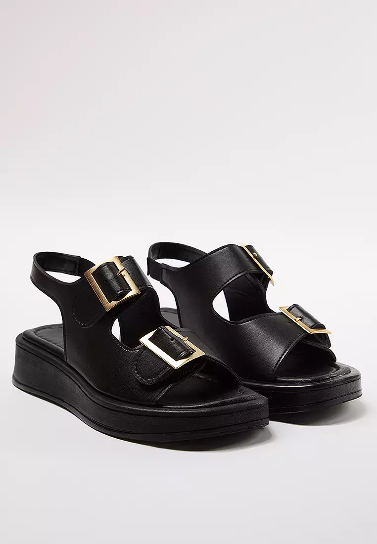 Double Buckle Chunky Sole Sandals