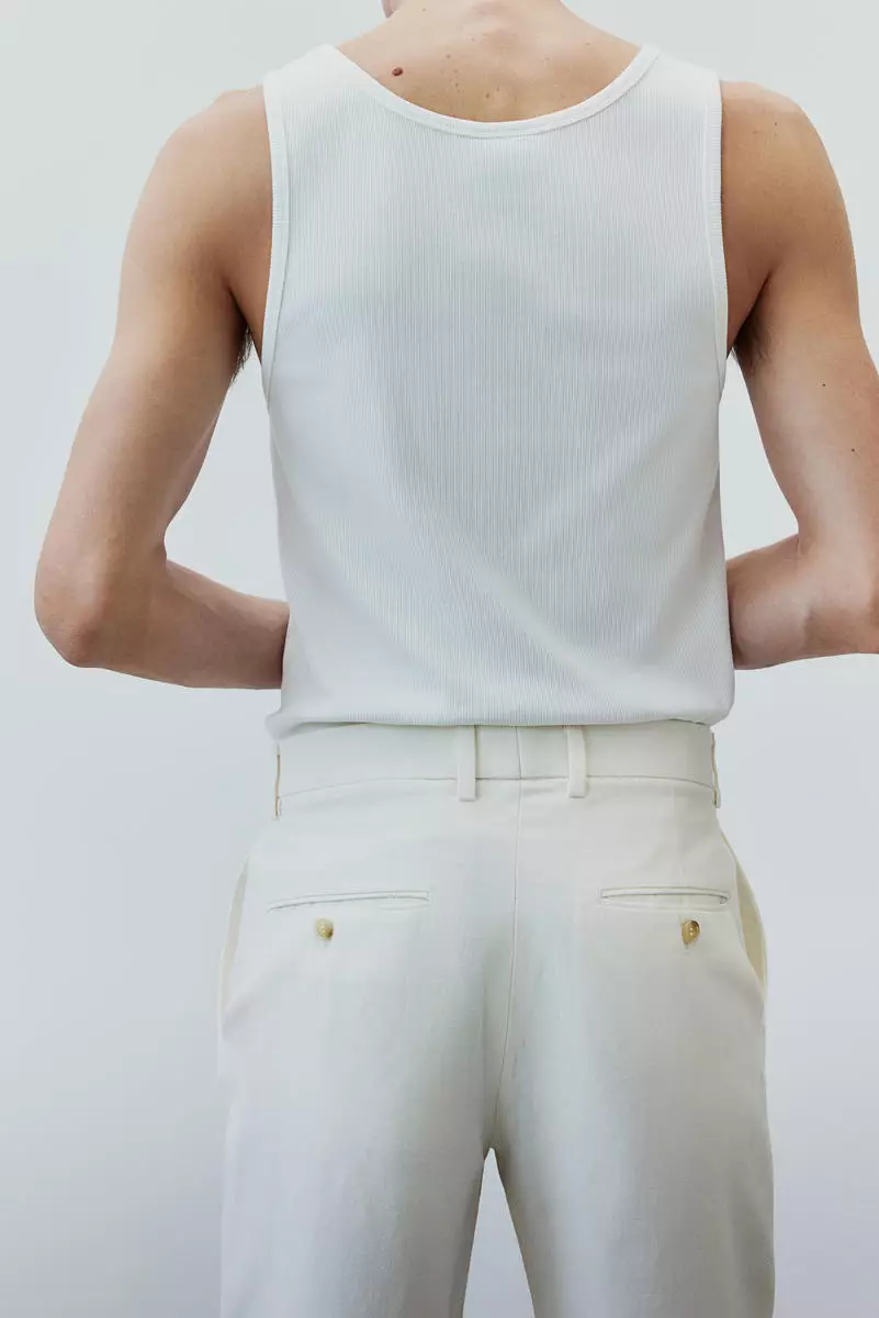 Regular Fit Flared linen-blend trousers