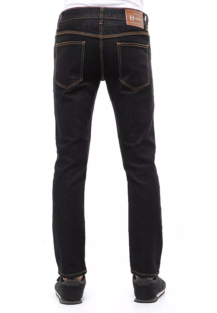 Locko Celana Panjang Pria Skinny Jeans Stylish Material Denim ORIGINAL - Blue Black