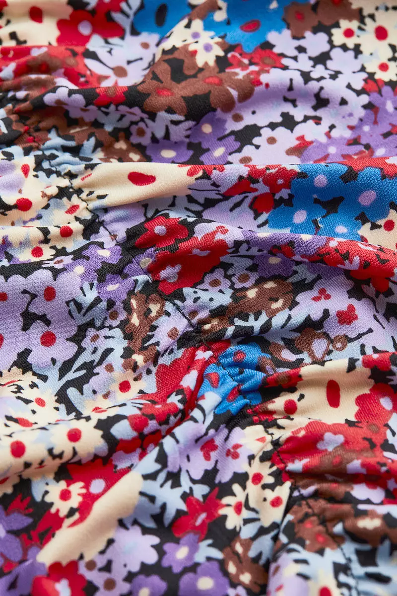 Gathered cut-out dress