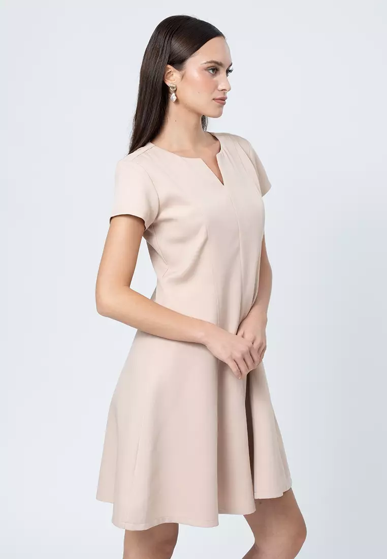 Mirren A-line Dress With V Cut