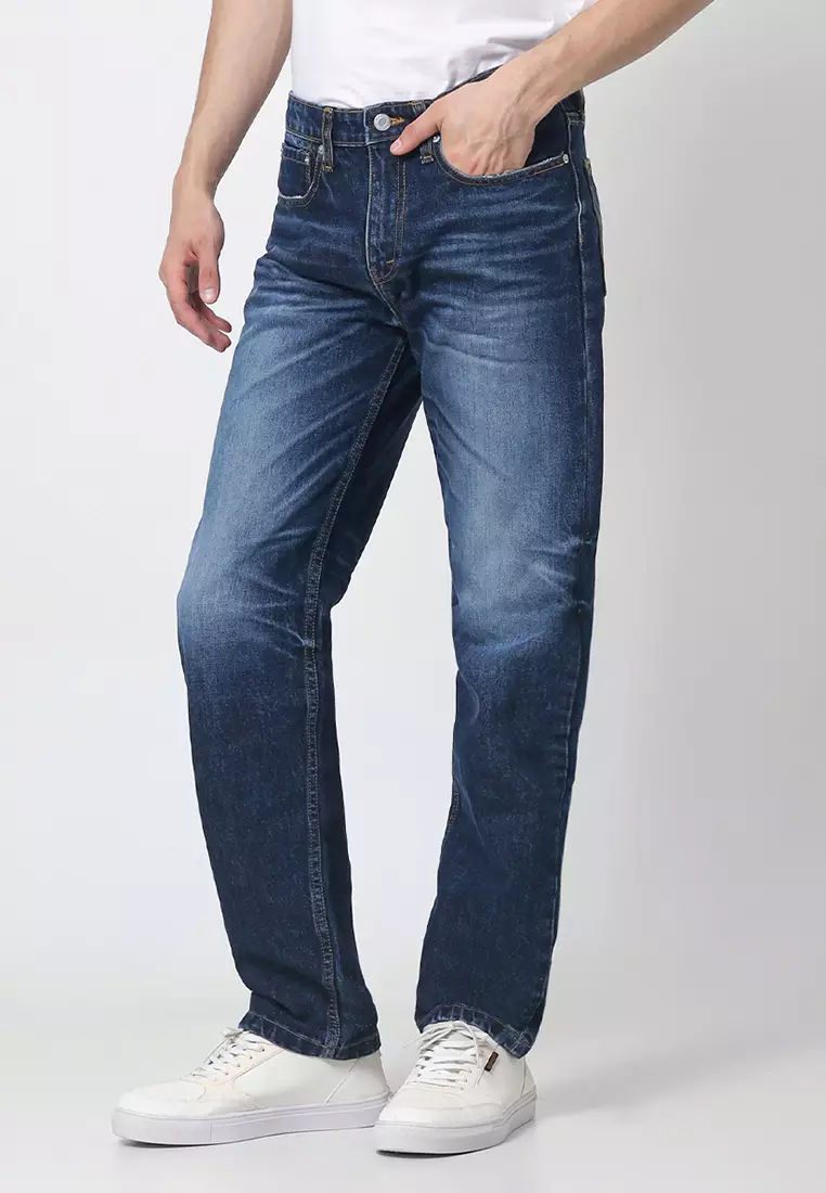 Celana Denim Pria 801 Handcrafted Indigo 3D Jeans Reguler Fit New 