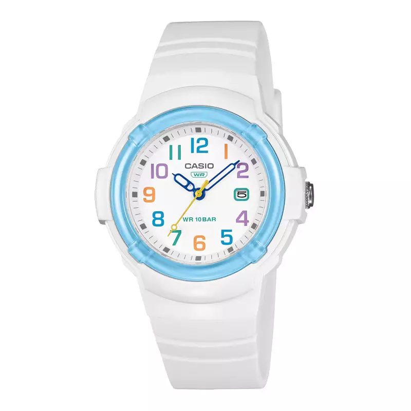 Jam Tangan Wanita Casio General LX-800H-7A2JF Ladies White Dial White Resin Band (JDM)