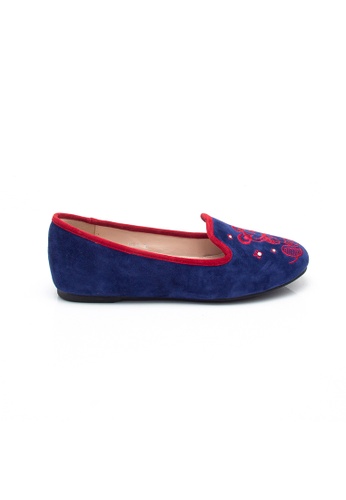 Elisa Litz blue MICKEY EMBROIDERY LOAFERS - BLUE 59730SHCB6962BGS_1