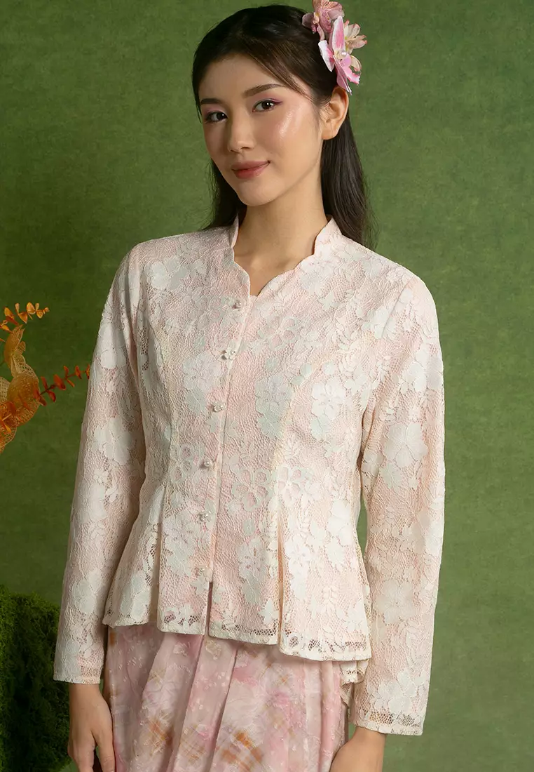 Dewi Peplum Top with skirt set