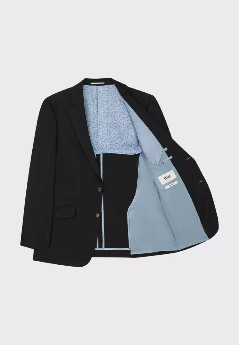 Black Textured Tailored Suit