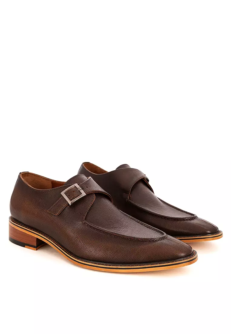 Foster Brown Single Monk Strap Shoes
