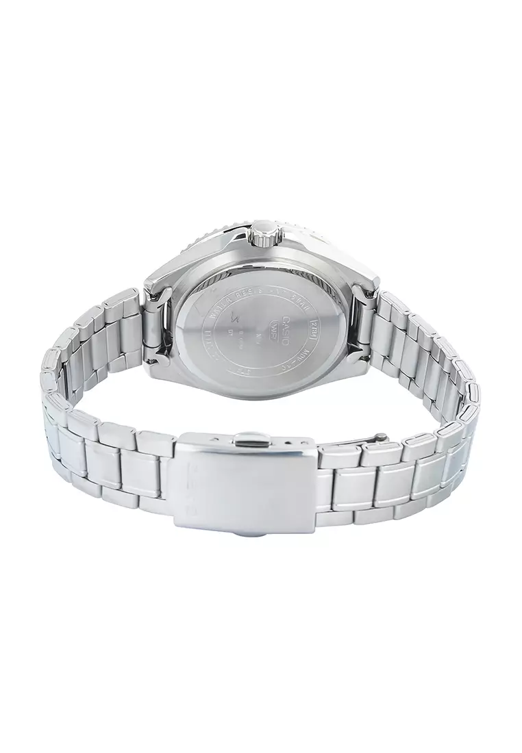 Casio MDV-10D-4A2V - Jam Tangan Analog Pria - Silver Stainless Steel Case Light Yellow Dial