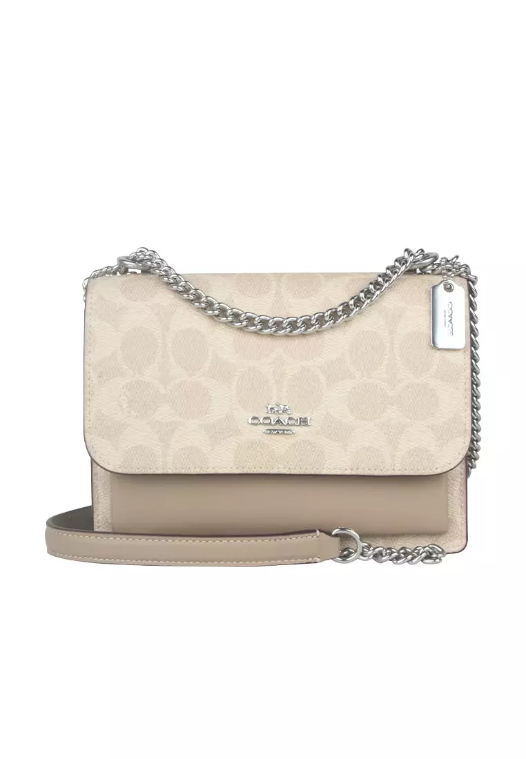 Buy COACH Mini Klare Crossbody Bag In Signature Canvas Sand Taupe