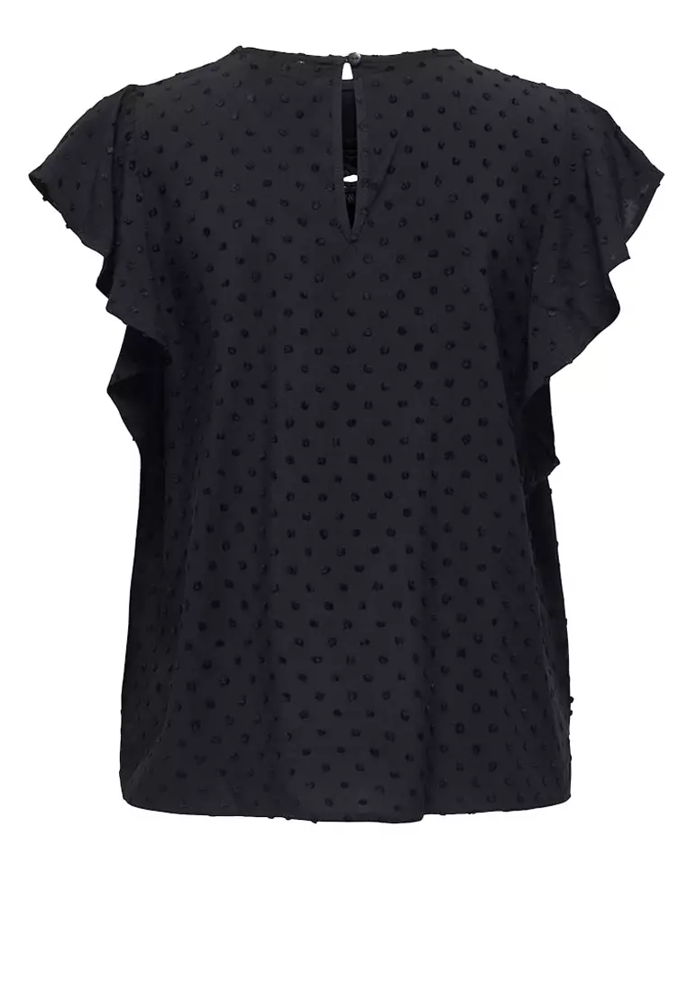 Short Sleeve Frill Woven Top