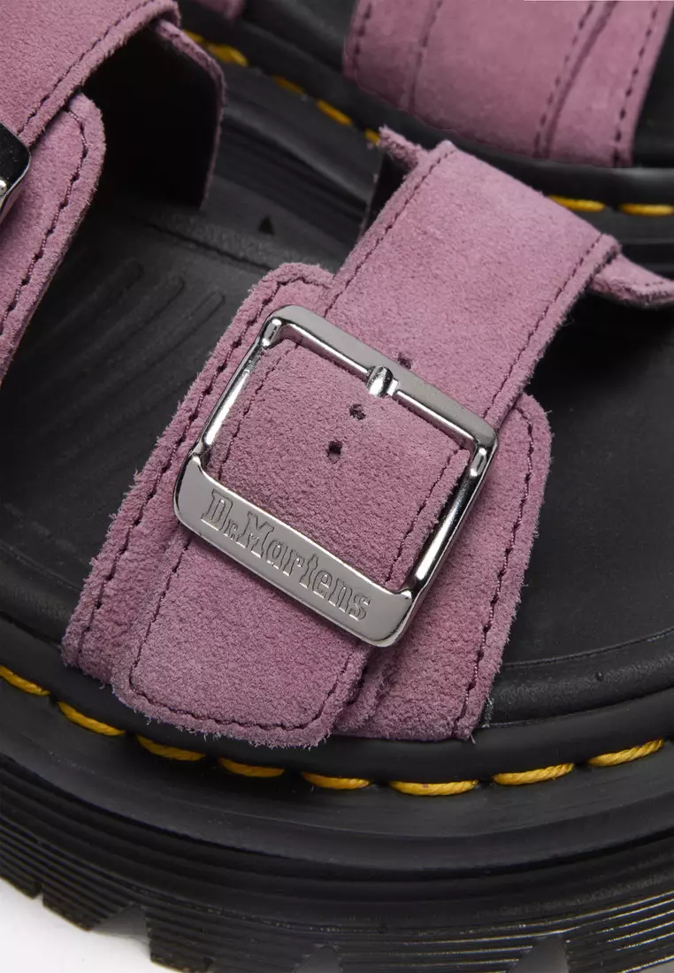 Zebzag Strap Suede Muted Purple Sandals Women