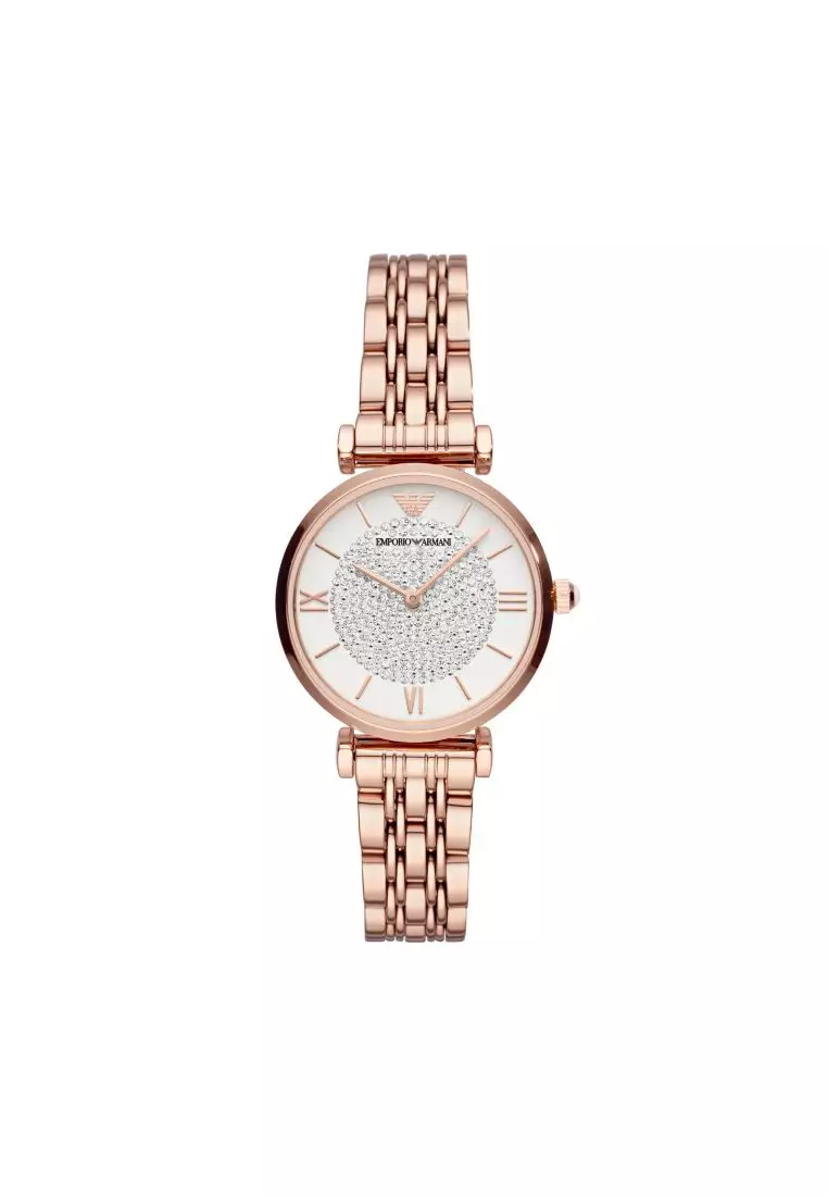 White and gold armani sales watch