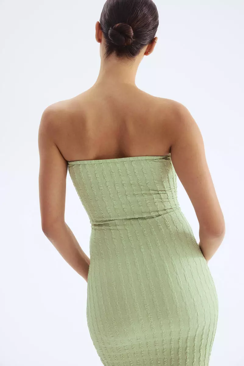 Textured jersey bandeau dress