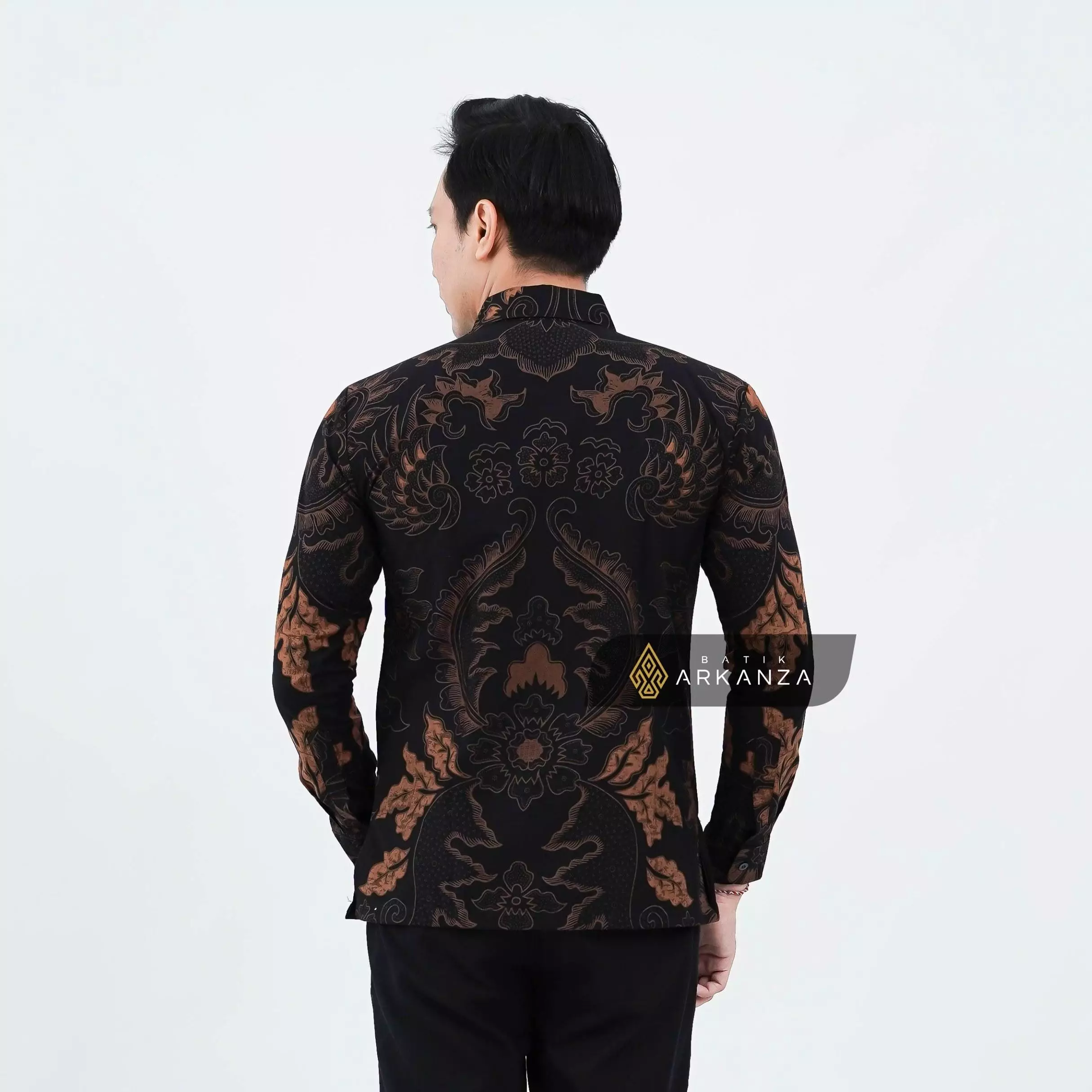 Kemeja Batik ARKANZA Motif Samanhudi Coklat Lengan Panjang Lapis Furing Slimfit Katun Premium