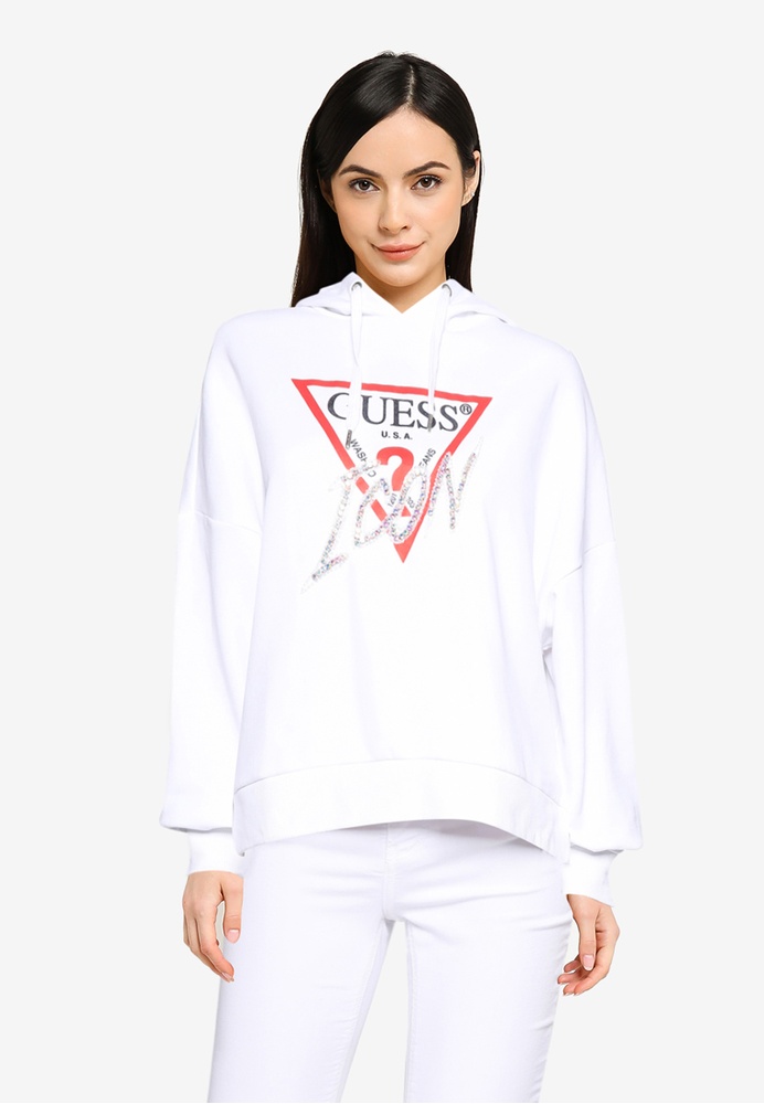 Guess hoodie white clearance