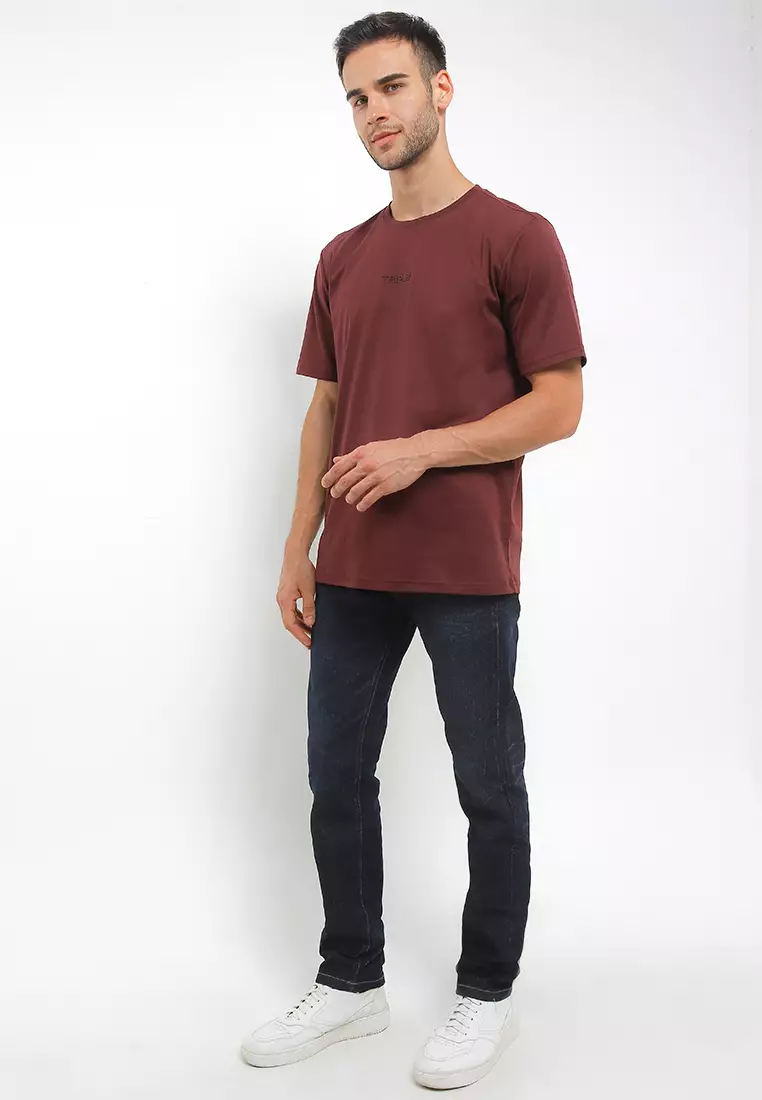 TRIPLE T-Shirt Reguler Fit -Maroon