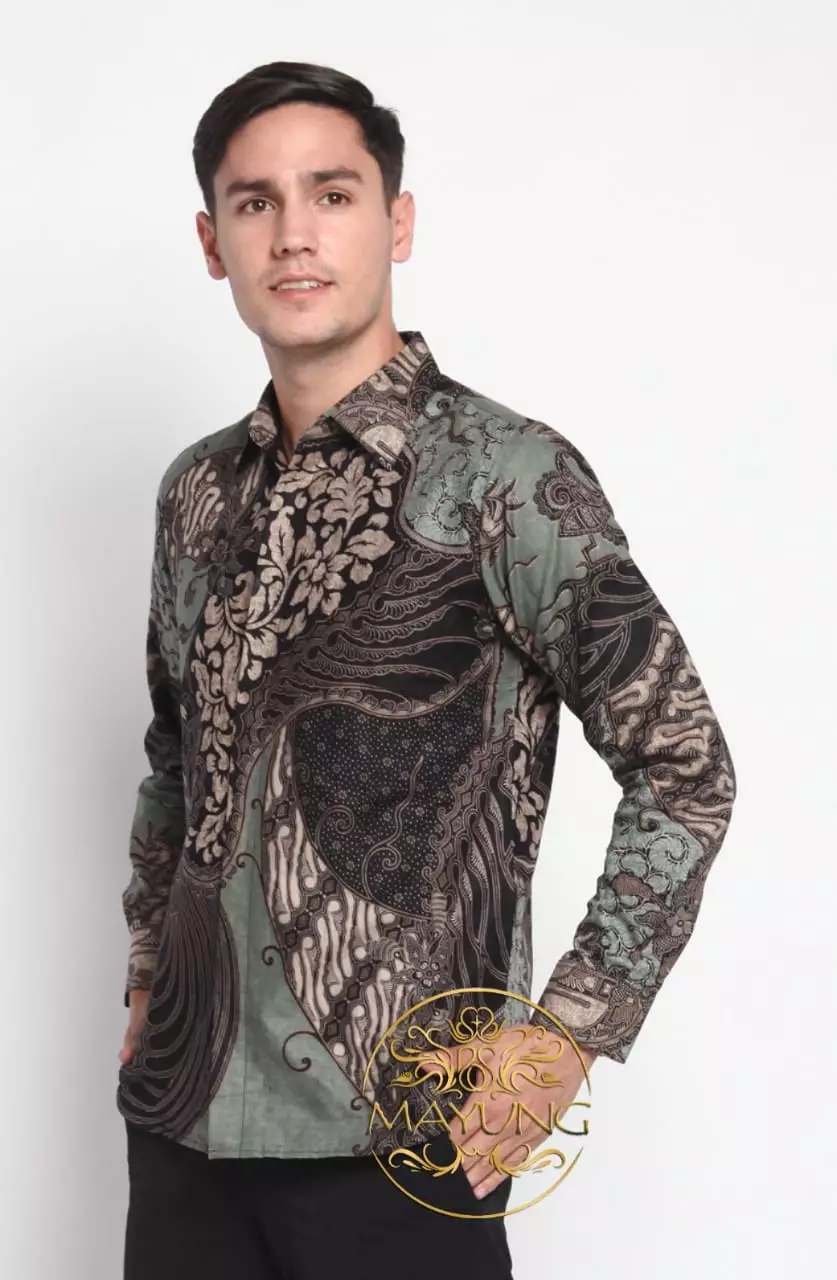 Seno Ijo Kemeja Batik Pria Premium Slimfit Modern Lengan Panjang