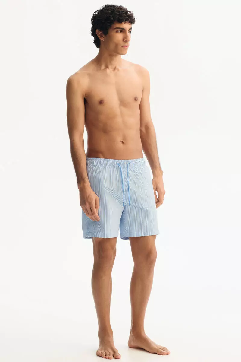 Seersucker swim shorts