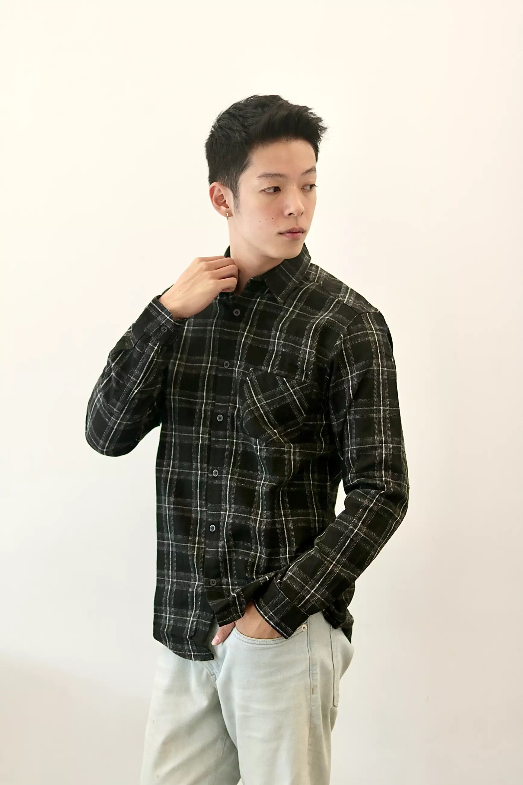 Kale KINGSTON / Kemeja Pria Tangan Panjang / Atasan Pria tangan Panjang / Kemeja Flanel / Kemeja Kotak Kotak