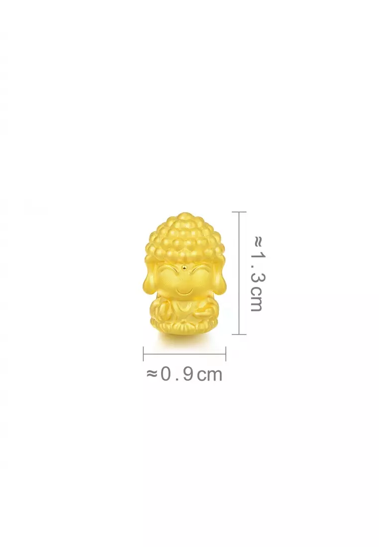 999 24K Solid Gold Buddhism Blessing Charm 88261C (Bracelet not included)