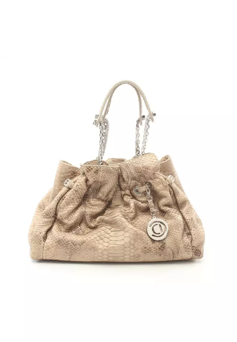 Buy Christian Dior Preloved Christian Dior chain handbag Python Snake Skin beige Online