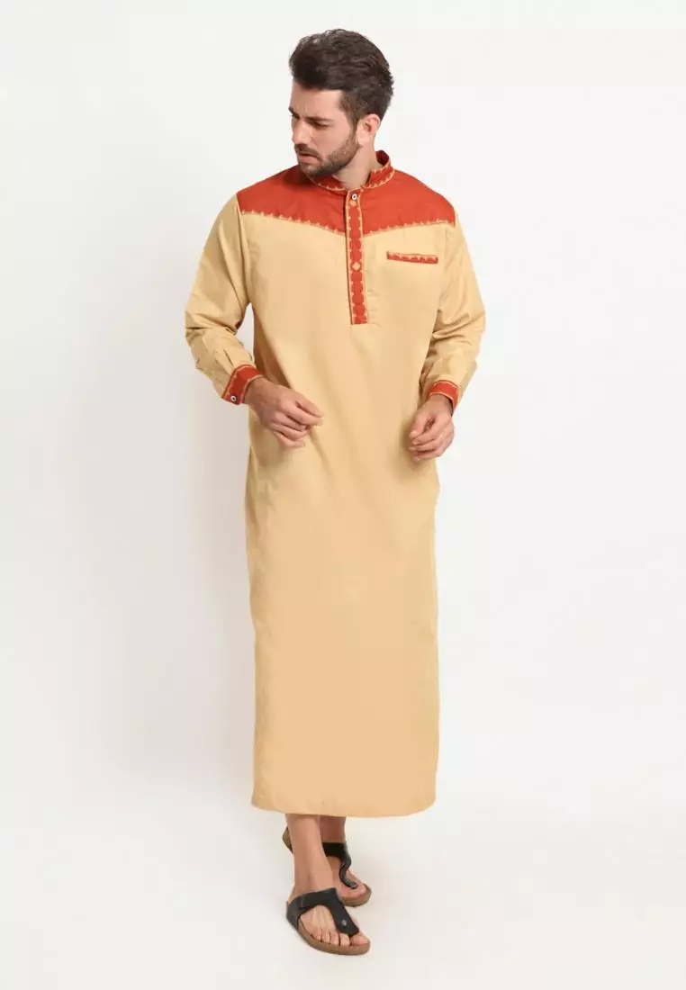 Zayidan Gamis Jubah Muslim Pria Firdaus - Kuning Gading