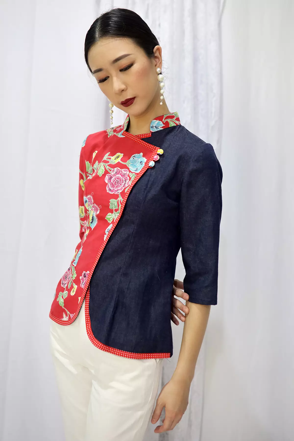 Mataloko Encim Merah Blouse Janggan Batik