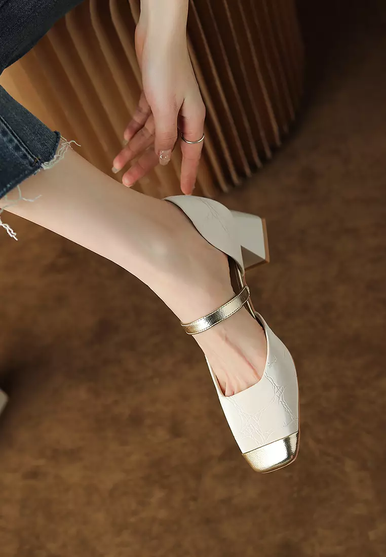 4.5CM Color Matching Mary Jane Shoes XJ3321-2