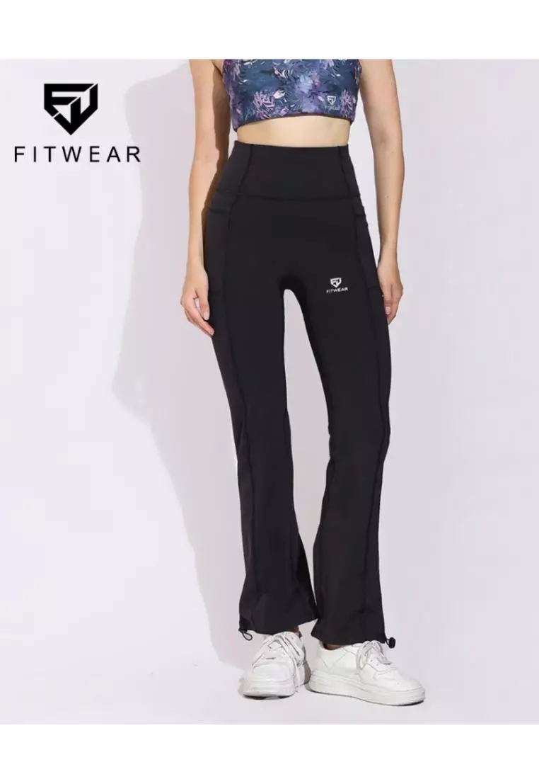 Fitwear - Legging Jogger Olahraga Wanita LINDA 2IN1 ANKLE SERUT - BLACK DRYFIT 2POCKET